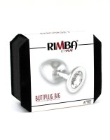Rimba Analplug mit Kristall Silber &Oslash; 4 cm