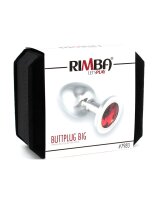 Rimba Analplug mit Kristall Silber Rot &Oslash; 4 cm
