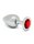Rimba Analplug mit Kristall Silber Rot &Oslash; 4 cm