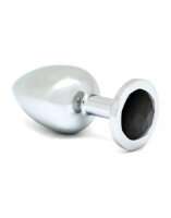 Rimba Anal Plug with Crystal Silver Black &Oslash; 4 cm