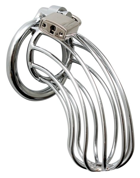 Rimba Penisk&auml;fig mit Schloss Silber 12 cm &Oslash; 4,5 cm