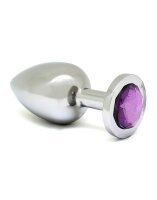 Rimba Anal Plug with Crystal Silver Purple &Oslash; 4 cm