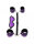 Rimba Soft Hand to Ankle Cuff Set with Mask 4-Piece Purple Black