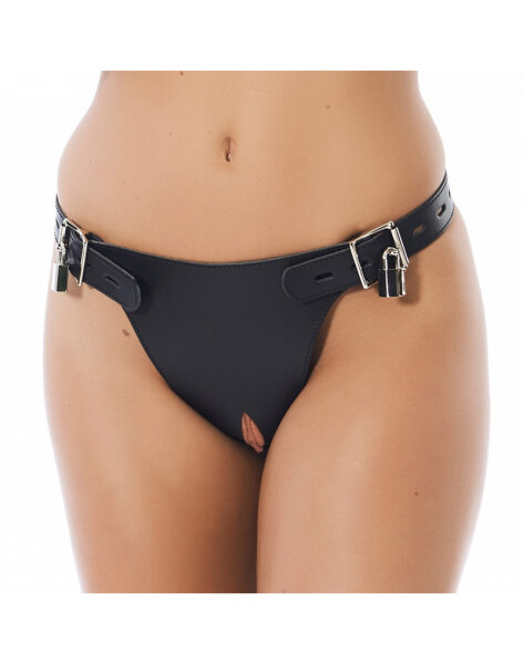 Rimba Keuschheitsg&uuml;rtel mit Schl&ouml;ssern Schwarz M-L