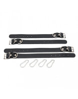 Rimba 4-Piece Hand and Ankle Cuff Set Black Silver