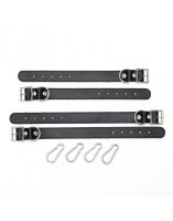 Rimba 4-Piece Hand and Ankle Cuff Set Black Silver