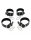 Rimba 4-Piece Hand and Ankle Cuff Set Black Silver