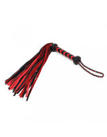 Rimba Geflochtener Flogger Rot Schwarz 50 cm