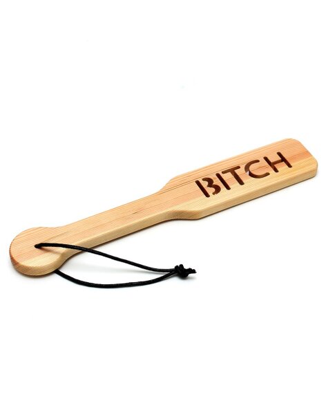 Rimba Wooden Paddle with &ldquo;Bitch&rdquo; Label Brown 32 cm