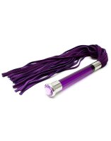 Rimba Suede Flogger with Glass Handle Purple Silver 58 cm