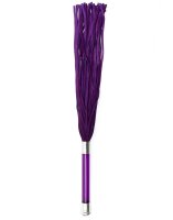 Rimba Suede Flogger with Glass Handle Purple Silver 58 cm