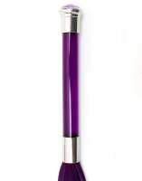 Rimba Suede Flogger with Glass Handle Purple Silver 58 cm