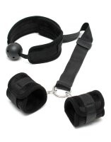 Rimba ball gag with handcuffs black &Oslash; 4.5 cm