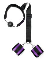 Rimba ball gag with handcuffs multicolour &Oslash; 4.5 cm