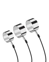 Rimba Electro set aluminum cock rings, 3 sizes uni-polar
