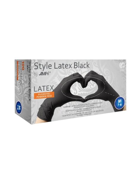 Rimba Latex Play - Disposable Latex Gloves (100 pieces) - Black - M