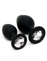 Rimba 2-teiliges Buttplug Set Schwarz &Oslash; 2,8-3,8 cm