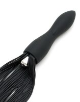 Rimba Latex Play - Whip with Vibrating Dildo - Black
