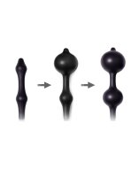 Rimba Latex Play - Inflatable Anal Plug with Double Balloon and Pump - Black