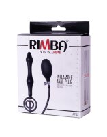 Rimba Latex Play - Inflatable Anal Plug with Double Balloon and Pump - Black