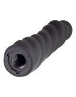 Rimba Latex Play - Exchangeable Dildo for Strap-on with Sucking Cup - Black