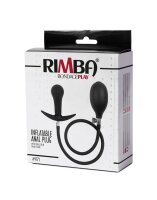 Rimba Latex Play - Inflatable Anal Plug with Pump - Black
