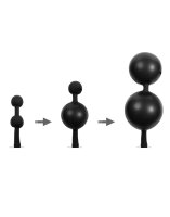 Rimba Latex Play - Inflatable Anal Plug with Double Balloon and Pump - Black