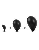 Rimba Latex Play - Inflatable Curved Anal Plug with Pump - Black