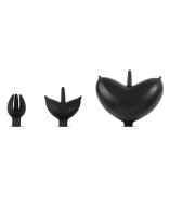 Rimba Latex Play - Inflatable Anal Tulip-Shaped Plug with Pump - Black