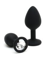 Rimba Berlin Bling Buttplug 2-teiliges Set Schwarz &Oslash; 3,8 cm