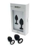 Rimba Berlin Bling Buttplug 2-teiliges Set Schwarz &Oslash; 3,8 cm