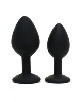 Rimba Berlin Bling Buttplug 2-teiliges Set Schwarz &Oslash; 3,8 cm