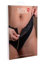 Daring Intimates Wetlook Brazilian briefs with zipper black S