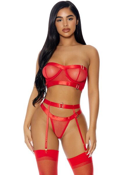 Forplay Good As Gold Dessous Set rot S - XL