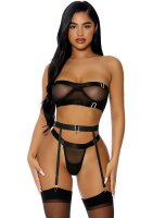 Forplay Good As Gold Lingerie Set black S