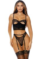 Forplay Peek Inside Lingerie Set black S