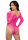 Fishnet thong back bodysuit O/S pink