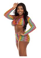 Leg Avenue Rainbow top, shrug & shorts