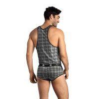 ANAIS Men Balance Top with checks in black, white and gray S