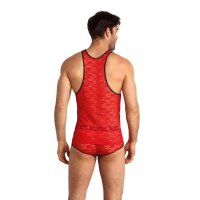 ANAIS Men Brave top with lace pattern red S