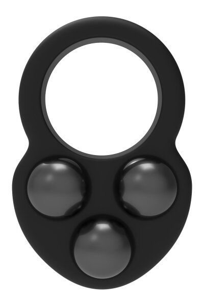 Dream Toys Ramrod cock ring with 3 weighted balls black