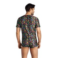ANAIS Men Mexico T-Shirt mit bunten Totenk&ouml;pfen S - XL