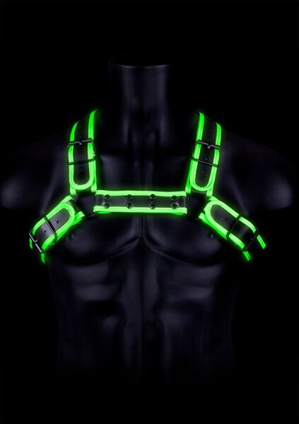 Bulldog Harness with Buckle Glow in the Dark S/M - L/XL