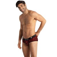 ANAIS Men Tribal shorts with animal print red S