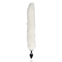 Shots - Ouch! Fox Tail with Metal Butt Plug - White