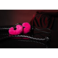 Shots - Ouch! PU Leather Whip with Knot Detail - Black