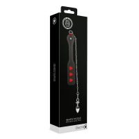 Shots - Ouch! Hearts Paddle with Metal Anal Plug - Black