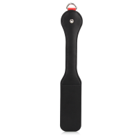 Shots - Ouch! Hearts Paddle with Metal Anal Plug - Black
