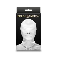 NS Novelties Fetish & Fashion - Zippered Mouth Hood - White - Alternate Package