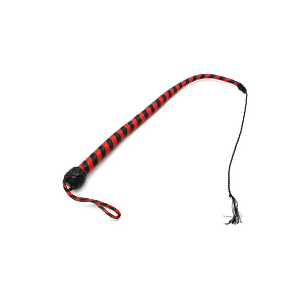 Kiotos leather whip black & red 60 cm